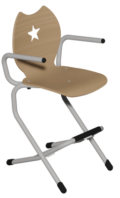 SCOLAIRE - Decouvrir - Bridge LILA II coque Étoile bois teinté pièt. acier époxy - H52 cm