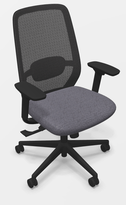 [Pas de famille] - [Pas de sous famille] - Fauteuil de Travail ERGOVIE ,Haut dossier avec support lombaire luxe réglable en hauteur, assise réglable en profondeur, mécanisque synchrone,assise régable en profondeur avec accotoirs 4D resille Noir et tissu Gris