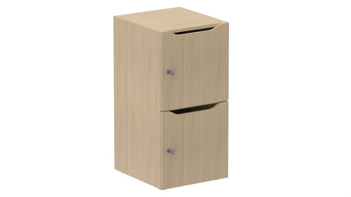 CASIERS - 2 cases - Meuble à cases H.92xL.45xP.50cm - 2 cases H43cm. portes avec découpe en partie haute. serrure à clé