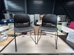 Lot de 2 chaises visiteurs coque polypro noir et piétement luge noir