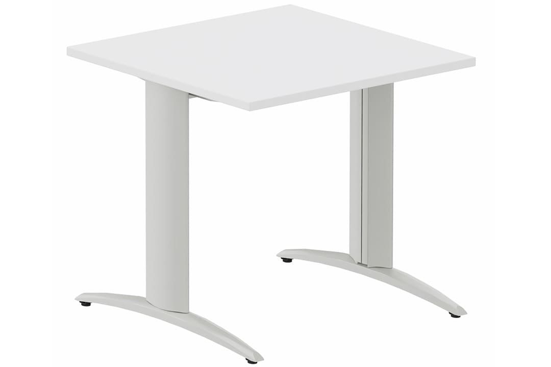 Module composable pied i, L.80xP.80cm, départ, plateau blanc, structure aluminium, plateau blanc, structure aluminium