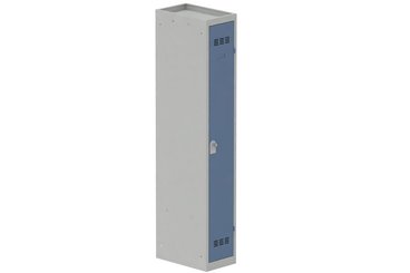 [Pas de famille] - [Pas de sous famille] - Vestiaire industrie propre 1 porte (fermeture cadenas) H180xL30xP50cm coffre gris clair/ porte(s) bleu