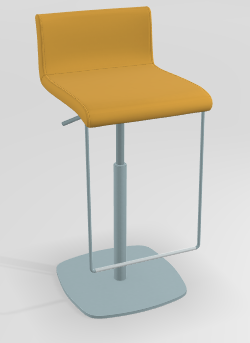 CHAISES ET TABOURETS - Réglables en hauteur - COCKTAIL Tabouret -Finitions : MOSAIC YELLOW (M310) / PIETEMENT EPOXY : structure coloris LIGHT BLUE MAT (EP59)