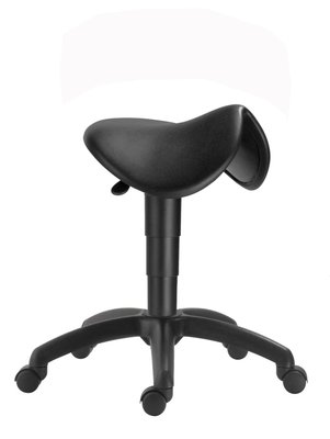 TECHNIQUES - Tabourets - Tabouret TRACTOR sur roulettes, réglage en hauteur de 44 à 55cm, coloris noir, piétement nylon noir
