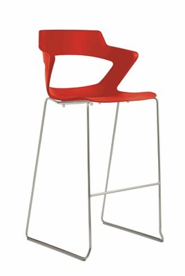 FAUTEUILS/POUFS - Piétement Luge - SWEETY Chaise haute pied luge. assise H74cm. coque polypropylène coloris rouge. piétement chrome