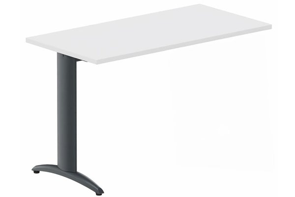 TABLES DE FORMATION - Composables piétement "i" - Module composable pied i, L.120xP.60cm, suivant, plateau blanc, structure anthracite, plateau blanc, structure anthracite
