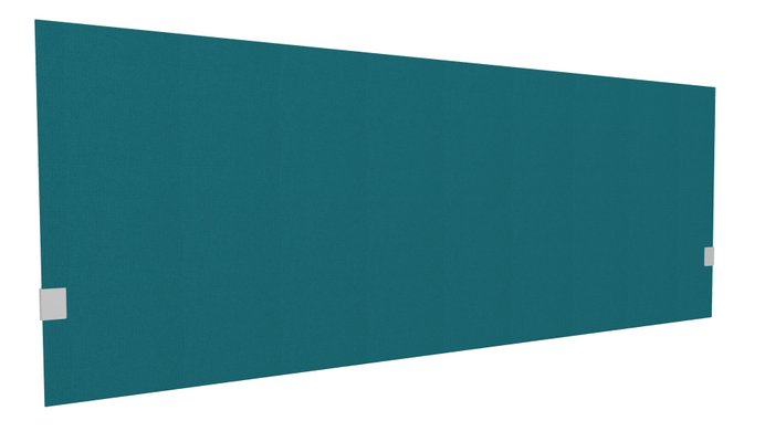 PANNEAUX ECRANS POUR BUREAU DROIT SOLO - Pour bureaux largeur 180 cm - SECRET Panneau-écran acoustique H74cm pour poste solo L.180cm. 2 faces tissu STEP coloris turquoise. pinces de fixation réglables en hauteur coloris aluminium