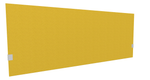 SECRET Panneau-écran acoustique H74cm pour poste solo L.180cm. 2 faces tissu LUCIA coloris jaune. pinces de fixation réglables en hauteur coloris aluminium