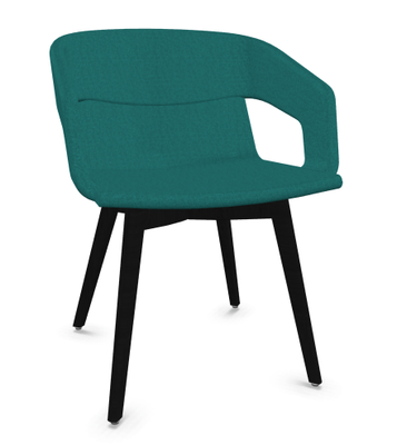 FAUTEUILS/POUFS - 4 pieds bois - MELODY fauteuil 4 pieds bois frêne teinté noir
