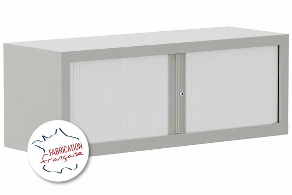 [Pas de famille] - [Pas de sous famille] - Armoire rehausse H44xL120cm coffre aluminium/rideaux blanc