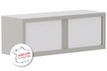 Armoire rehausse H44xL120cm coffre aluminium/rideaux blanc