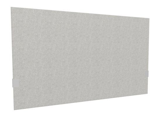 PANNEAUX ECRANS POUR BUREAU DROIT SOLO - Pour bureaux largeur 120 cm - SECRET Panneau-écran acoustique H74cm pour poste solo L.120cm. 2 faces tissu SYNERGY coloris gris clair. pinces de fixation réglables en hauteur coloris aluminium