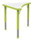 Table JUK plat. méla. pièt. acier - triangle 75x75 cm - T1 à T3 - Blanc/vert pomme