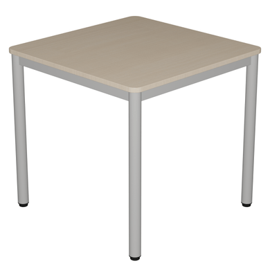 SCOLAIRE - Apprendre - Table CARÉLIE plat. ép.21 mm strat. chant ABS arrondis pièt. époxy - 80x80 cm - T6