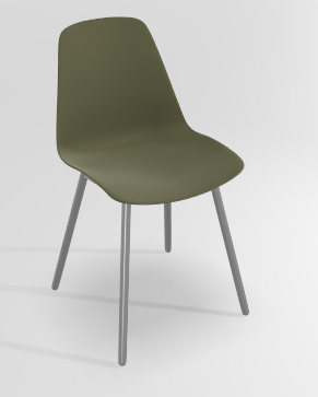 CHAISES ET TABOURETS - Pour tables standards, ht 75 cm, piétement 4 pieds - PETALE Chaise L.44xP.53.5xH.80.5cm-hauteur assise 47cm