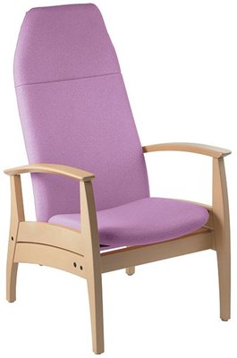 SCOLAIRE - Prendre Soin - Fauteuil 720 ass. et dossier tissu enduit strut. hêtre - L67xP75xH117 cm
