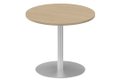 Table ronde diamètre 90cm sur pied colonne aluminium / chêne