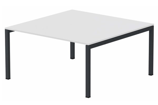 TABLES DE REUNION - Carrée - K3 plan carré 145x145cm, plateau blanc, structure anthracite