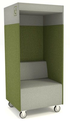 ALCOVE ACOUSTIQUE - Phones Boxes - Phonebox acoustique permet de passer les appels sans gêner les autres, coloris vert et gris clair 