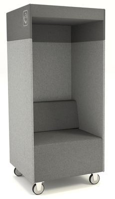 ALCOVE ACOUSTIQUE - Phones Boxes - Phonebox acoustique permet de passer les appels sans gêner les autres, coloris gris foncé et gris clair 