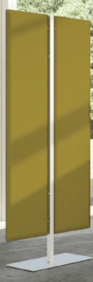 PANNEAUX ACOUSTIQUES - Sur pied  - TREND Totem H.140cm base coloris blanc et tissu vert olive