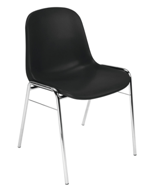 VISITEURS ET FONCTIONNELS - 4 Pieds - ALPHA chaise coque polypropylène coloris NOIR