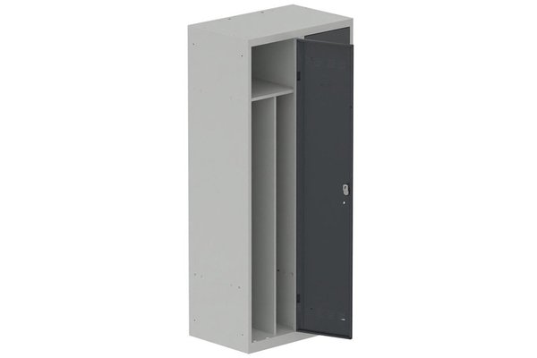 VESTIAIRES MONOBLOC CONFORT - Industrie salissante ( 2 compartiments ) - Vestiaire industrie salissante 2 portes (fermeture cadenas) H180xL80xP50cm coffre gris clair/ porte(s) anthracite
