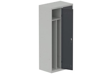 VESTIAIRES MONOBLOC CONFORT - Industrie salissante ( 2 compartiments ) - Vestiaire industrie salissante 2 portes (fermeture cadenas) H180xL80xP50cm coffre gris clair/ porte(s) anthracite