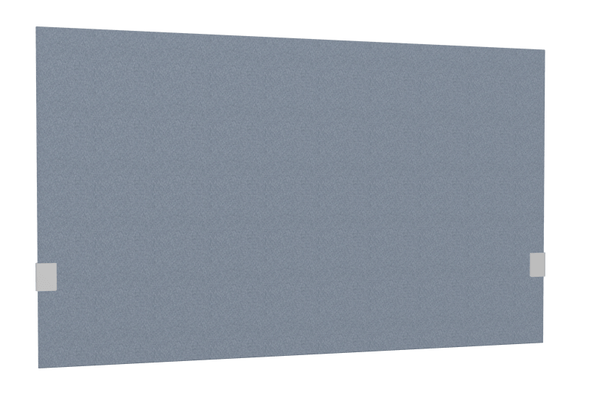 PANNEAUX ECRANS POUR BUREAU DROIT SOLO - Pour bureaux largeur 120 cm - SECRET Panneau-écran acoustique H74cm pour poste solo L.120cm. . 2 faces tissu LUCIA coloris gris clair. . pinces de fixation réglables en hauteur coloris aluminium