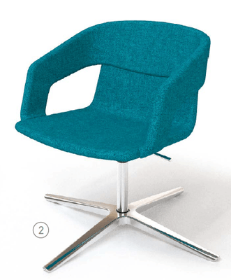 FAUTEUILS/POUFS - Piétement étoile alu poli - Melody - Fauteuil Pietement étoile Alu poli (CH). Tissu Int Step (L02) - Tissu Ext Step (L02)
