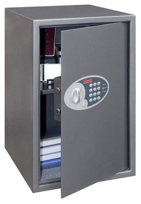 COFFRES-FORTS - Coffres de sécurité - Coffre de sécurité L.31xP.37xH.56cm - 76 Litres / 23kg - 1 tablette, verrouillage électronique, coloris graphite métallisé