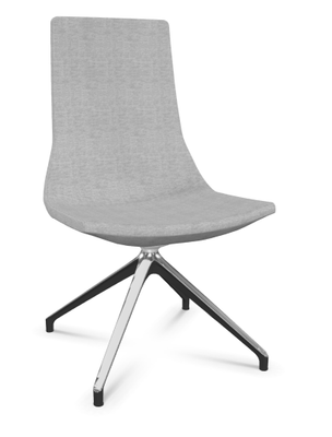 DIRECTION - Visiteurs - KI chaise de conférence haut dossier. piétement 4 branches en aluminium poli