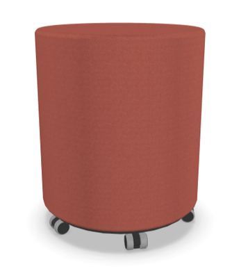 FAUTEUILS/POUFS - Poufs - Tam-Tam Pouf rond diamètre 40 cm avec base en mélaminé noire avec roulettes finition synergy rouge