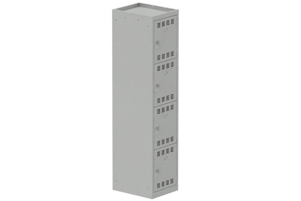 [Pas de famille] - [Pas de sous famille] - Vestiaire multicases 1 colonne L,40cm 4 cases (fermeture cadenas) H,180xL,40xP,50cm coffre gris clair/portes gris clair