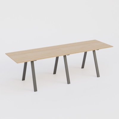 [Pas de famille] - [Pas de sous famille] - Table Keops Métal 400x120 cm de profondeur et hauteur 109 cm . Plateau épaisseur 25mm.