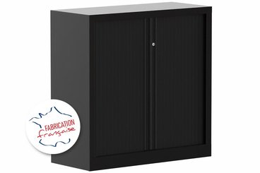 ARMOIRES A RIDEAUX - Largeur 100 cm - Armoire à rideaux 2P H100XL100XP43 2 Tablettes , coffre noir /rideaux noir