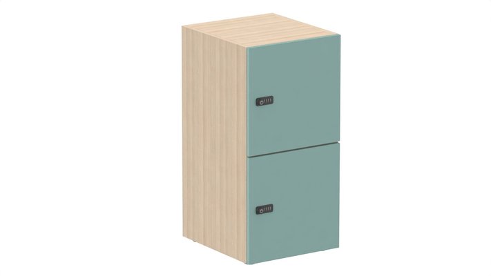 CASIERS - 2 cases - Meuble à cases H.92xL.45xP.50cm - 2 cases H43cm. portes pleine. serrure à code