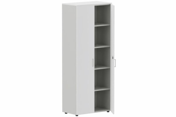 ARMOIRES PORTES BATTANTES - Mélaminés - Armoire mélamine H196xL100cm portes bois BLANC ET CORPS Noir