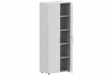 ARMOIRES PORTES BATTANTES - Mélaminés - Armoire mélamine H196xL100cm portes bois BLANC ET CORPS Noir