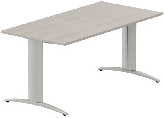 TABLES DE FORMATION - Composables piétement "i" - Module composable pied i, L.180xP.80cm, départ, plateau acacia, structure aluminium, plateau acacia, structure aluminium