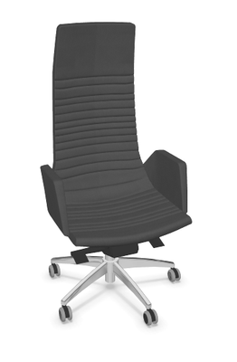 DIRECTION - Fauteuils - KI fauteuil manager haut dossier avec accotoirs tapissés. piétement 5 branches en aluminium poli