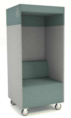 ALCOVE ACOUSTIQUE - Phones Boxes - Phonebox acoustique permet de passer les appels sans gêner les autres, coloris bleu clair et gris clair 