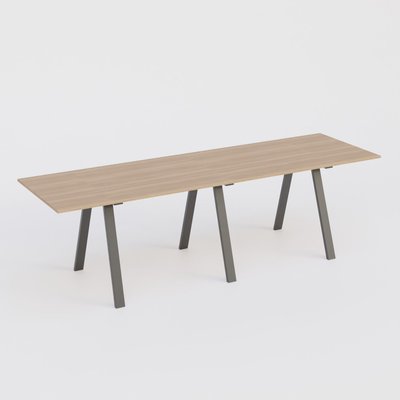 [Pas de famille] - [Pas de sous famille] - Table Keops Métal 400x120 cm de profondeur et hauteur 109 cm . Plateau épaisseur 25mm.