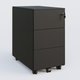 Caisson métal slim sur roulettes 3 tiroirs H57xL32xP54cm/ noir grainé