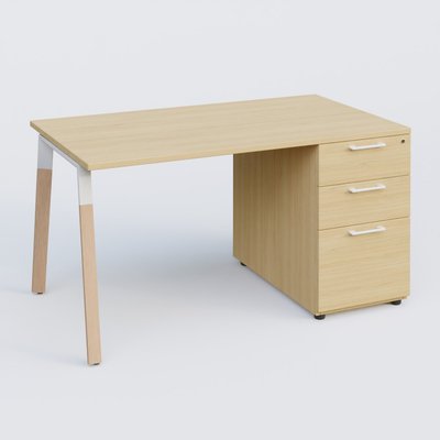 [Pas de famille] - [Pas de sous famille] - K8 WOOD Plan 140x80 avec caisson porteur en mélaminé. Plateau chêne et caisson chêne.