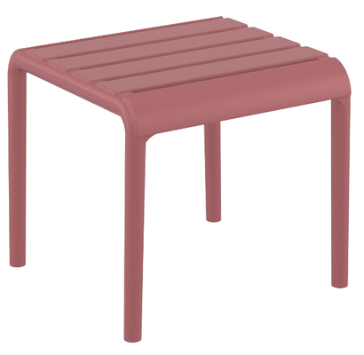 POLYPROPYLENE - TABLES BASSES - Table basse de jardin SQUARE - dimensions L.42 x P.41 x Ht.40 - Coloris Marsala
