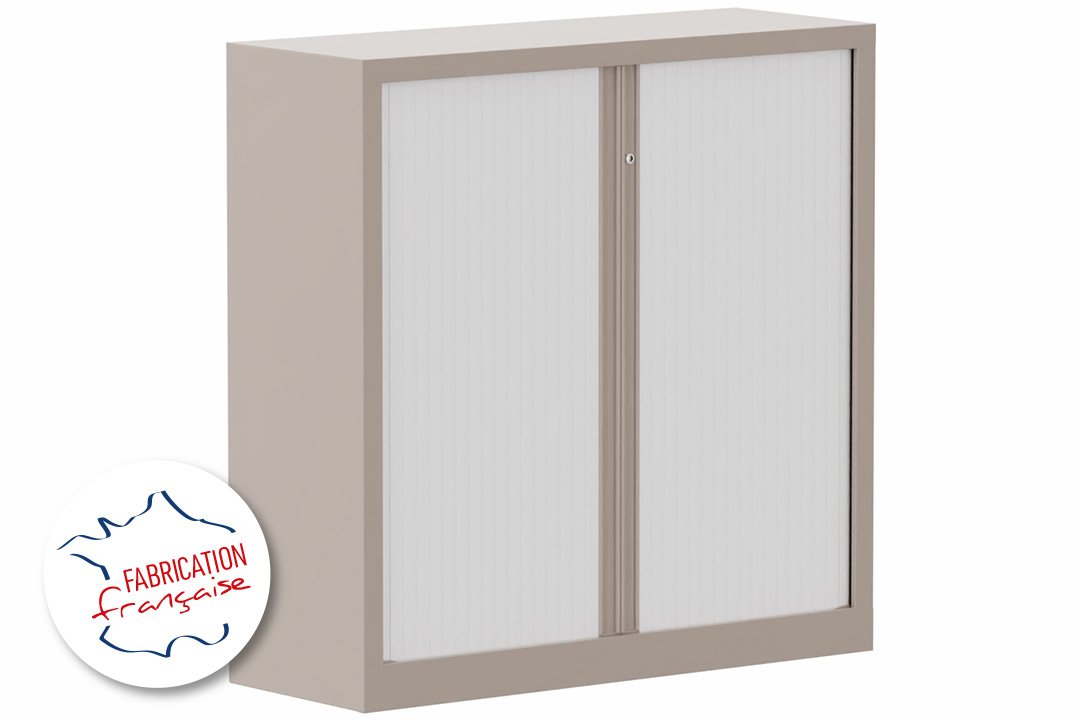 Armoire à rideaux H120xL120cm 2 tablettes