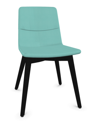 FAUTEUILS/POUFS - 4 pieds bois - MELODY chaise 4 pieds bois frêne teinté noir