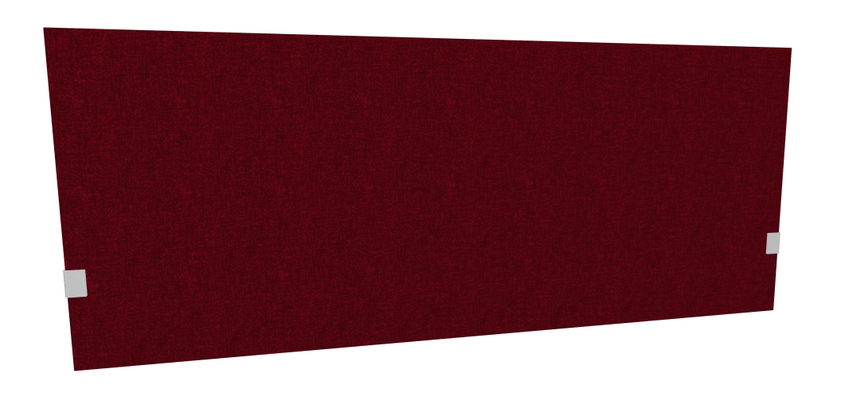 PANNEAUX ECRANS POUR BUREAU DROIT SOLO - Pour bureaux largeur 180 cm - SECRET Panneau-écran acoustique H74cm pour poste solo L.180cm. 2 faces tissu STEP coloris rouge chiné. pinces de fixation réglables en hauteur coloris aluminium
