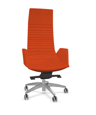 DIRECTION - Fauteuils - KI fauteuil manager haut dossier avec accotoirs tapissés. piétement 5 branches en aluminium poli